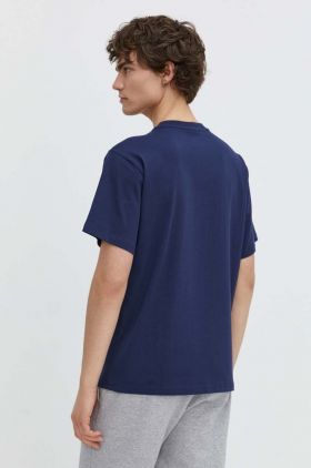 Herschel tricou din bumbac barbati, culoarea albastru marin, neted