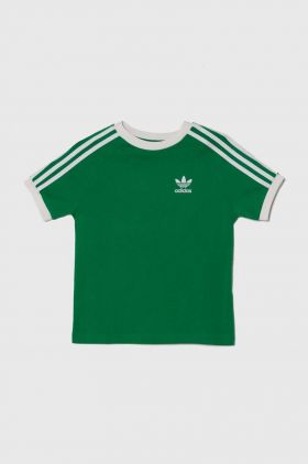 adidas Originals tricou de bumbac pentru copii culoarea verde, cu imprimeu