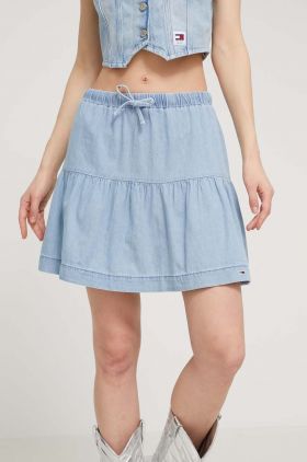 Tommy Jeans fustă din denim mini, evazați DW0DW17879