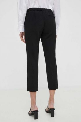 Theory pantaloni femei, culoarea negru, mulata, high waist