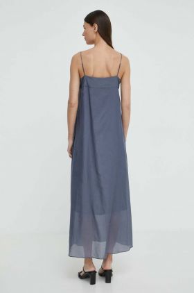 Lovechild rochie din amestec de mătase culoarea bleumarin, maxi, evazați 24-2-747-2026