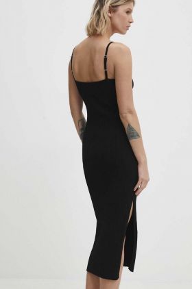 Answear Lab rochie culoarea negru, midi, mulata