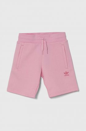 adidas Originals pantaloni scurti copii culoarea roz, neted, talie reglabila