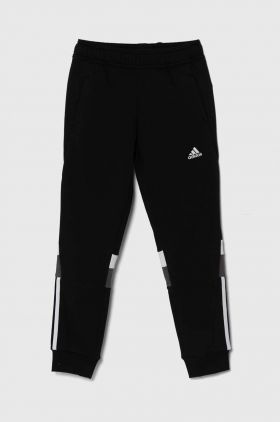 adidas pantaloni de trening pentru copii culoarea negru, cu imprimeu