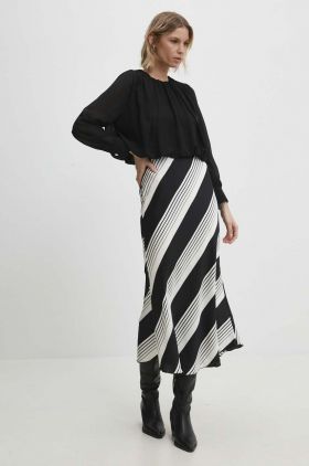 Answear Lab fusta culoarea negru, midi, evazati