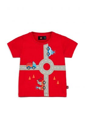 Lego tricou de bumbac pentru copii culoarea rosu, cu imprimeu