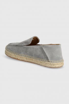 BOSS espadrile din piele intoarsa Madeira culoarea gri, 50516853