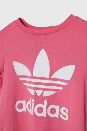 adidas Originals tricou de bumbac pentru copii TREFOIL TEE culoarea roz