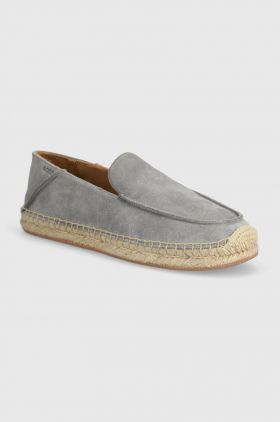 BOSS espadrile din piele intoarsa Madeira culoarea gri, 50516853