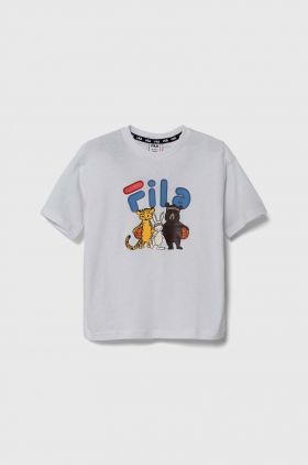 Fila tricou de bumbac pentru copii LAABER culoarea alb, cu imprimeu