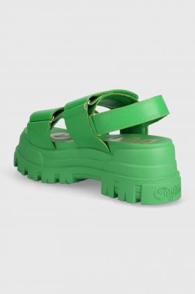 Buffalo sandale Aspha Snd femei, culoarea verde, cu platforma, 1601260.GRN