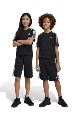 adidas pantaloni scurți din bumbac pentru copii U 3S KN SHO culoarea negru, talie reglabila