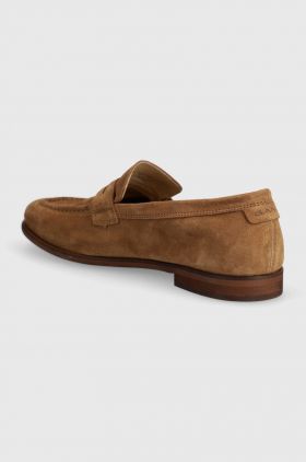 Gant mocasini din piele intoarsa Kemood barbati, culoarea maro, 28673582.G146