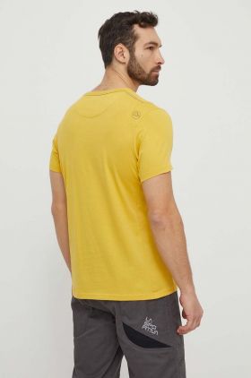 LA Sportiva tricou Cinquecento barbati, culoarea galben, cu imprimeu, N55735735