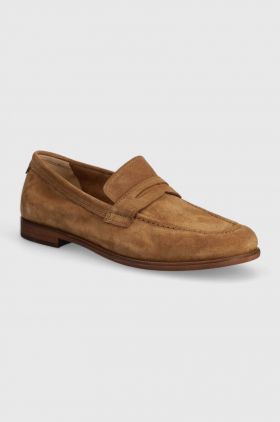 Gant mocasini din piele intoarsa Kemood barbati, culoarea maro, 28673582.G146