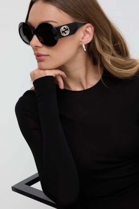 Gucci ochelari de soare femei, culoarea negru