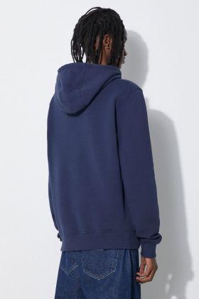 The North Face hanorac de bumbac M Drew Peak Pullover Hoodie barbati, culoarea albastru marin, cu glugă, cu imprimeu, NF00AHJY8K21