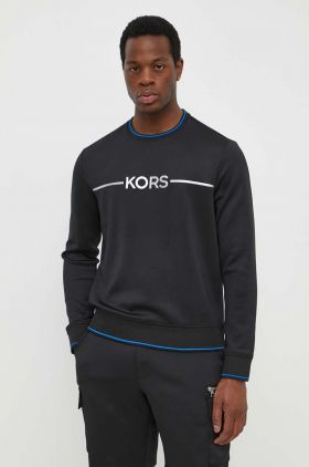 Michael Kors bluza barbati, culoarea negru, cu imprimeu