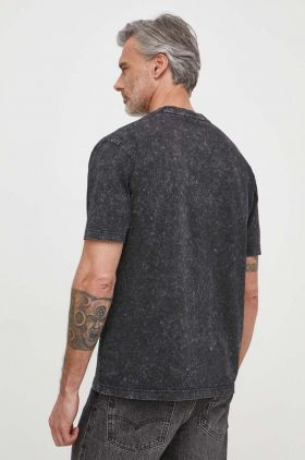 BOSS Orange tricou din bumbac bărbați, culoarea negru, uni 50513121