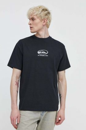 Quiksilver tricou din bumbac barbati, culoarea negru, cu imprimeu