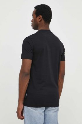 PLEIN SPORT tricou din bumbac barbati, culoarea negru, cu imprimeu