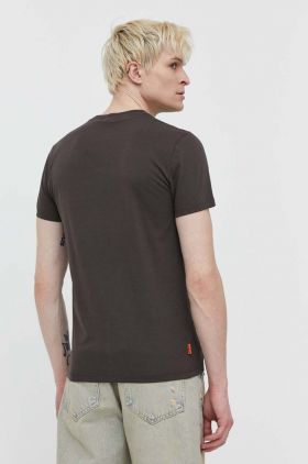 Superdry tricou din bumbac barbati, culoarea gri, neted