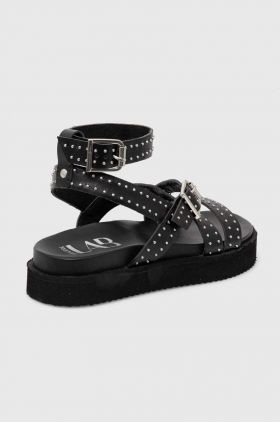 Answear Lab sandale de piele femei, culoarea negru, cu platforma
