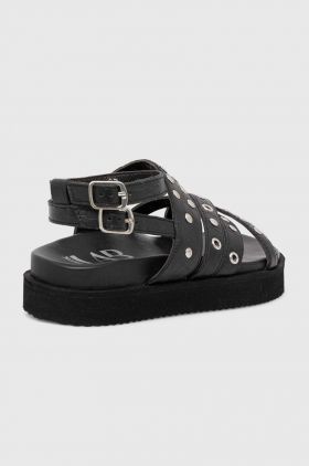 Answear Lab sandale de piele femei, culoarea negru, cu platforma