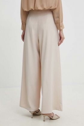 Answear Lab pantaloni femei, culoarea bej, lat, high waist