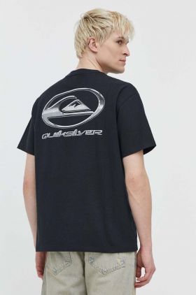 Quiksilver tricou din bumbac barbati, culoarea negru, cu imprimeu