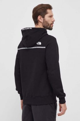 The North Face hanorac de bumbac barbati, culoarea negru, cu glugă, cu imprimeu, NF0A87DBJK31