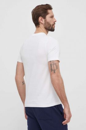 Puma tricou din bumbac bărbați, culoarea alb, cu imprimeu, 680174