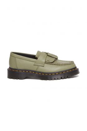 Dr. Martens mocasini de piele Adrian femei, culoarea verde, cu toc plat, DM31703357