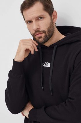 The North Face hanorac de bumbac barbati, culoarea negru, cu glugă, cu imprimeu, NF0A87DBJK31