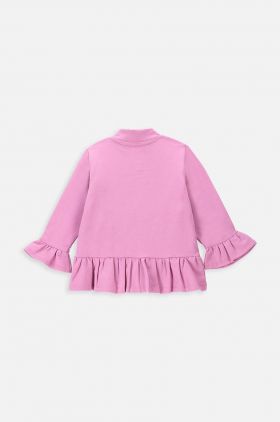 Coccodrillo bluza bebe culoarea roz, neted