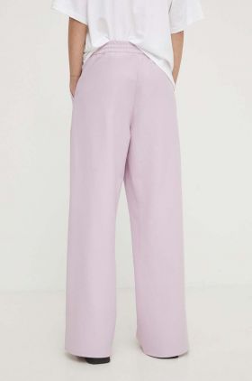 Won Hundred pantaloni femei, culoarea violet, lat, high waist 2834-14229