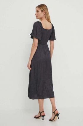 Pepe Jeans rochie Didi culoarea gri, midi, evazati