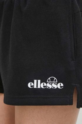 Ellesse pantaloni scurti Kyrana Short femei, culoarea negru, cu imprimeu, medium waist, SGP16456