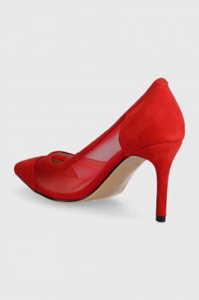 Answear Lab tocuri din piele intoarsa culoarea rosu