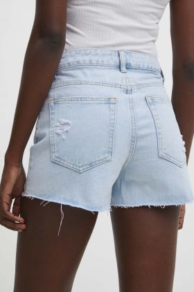 Answear Lab pantaloni scurti jeans femei, neted, high waist