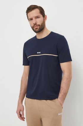 BOSS tricou lounge culoarea bleumarin, cu imprimeu 50515395