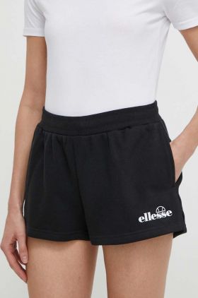 Ellesse pantaloni scurti Kyrana Short femei, culoarea negru, cu imprimeu, medium waist, SGP16456