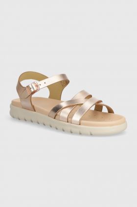 Geox sandale din piele pentru copii SANDAL SOLEIMA culoarea auriu