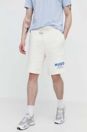 HUGO Blue pantaloni scurți din bumbac culoarea bej 50510728