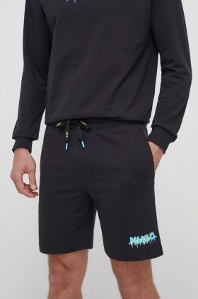 HUGO pantaloni scurți de lounge culoarea negru, melanj 50514982