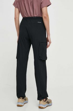 Columbia pantaloni de exterior Boundless Trek Cargo culoarea negru, drept, high waist, 2073011