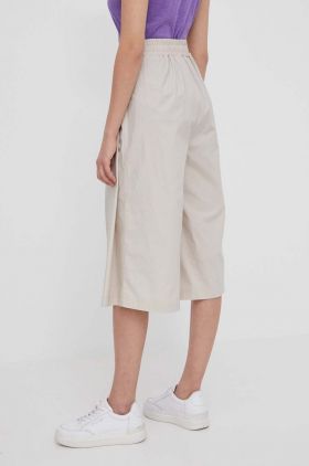 Bomboogie pantaloni femei, culoarea bej, fason culottes, high waist, PW8491TCPA4