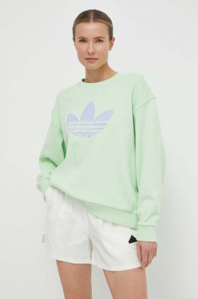 adidas Originals bluza femei, culoarea verde, cu imprimeu, IU2336