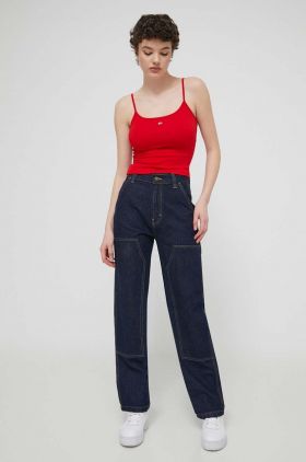 Tommy Jeans top 2-pack femei, culoarea roșu DW0DW18148