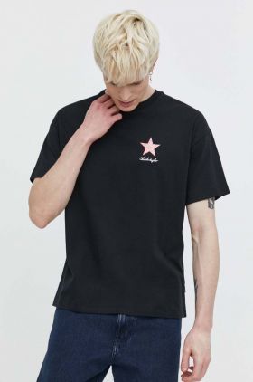 Converse tricou din bumbac culoarea negru, cu imprimeu